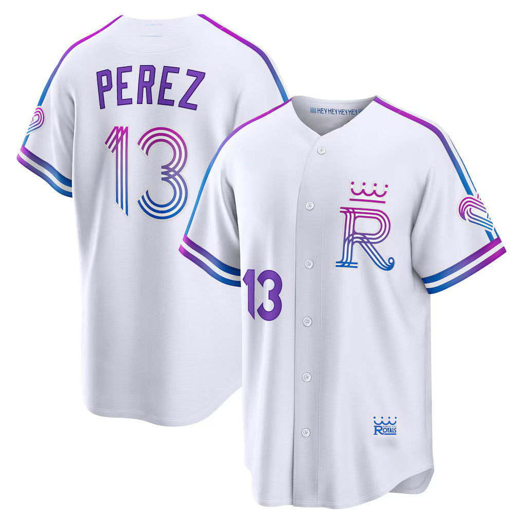 Kansas City Royals #13 Salvador Perez White Fedasgoge 2026 City Connect Stadium Jersey