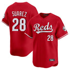 Cincinnati Reds #28 Eugenio Su¨¢rez Player Red Fedasgoge Home Limited Stitched Jerseys