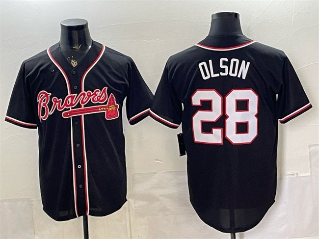 Atlanta Braves #28 Matt Olson 2026 Fashion Replica Black Fedasgoge Out Stitched Jersey