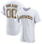 Custom Milwaukee Brewers Active Player White Fedasgoge 2022 All-Star Flex Base Stitched Jersey 2