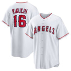 Los Angeles Angels #16 Yusei Kikuchi White Fedasgoge Home Replica Jersey