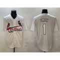 St. Louis Cardinals #1 Ozzie Smith White Fedasgoge Cool Base Stitched Jersey