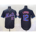 New York Mets #12 Francisco Lindor Black Fedasgoge Alternate Limited Stitched Jersey