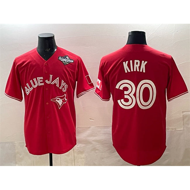 Toronto Blue Jays #30 Alejandro Kirk Red Fedasgoge 2025 World Series Cool Base Stitched Jersey 2