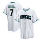 Arizona Diamondbacks #7 Corbin Carroll White Fedasgoge Cool Base Stitched Jerseys