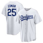 Los Angeles Dodgers #25 Tommy Edman White Fedasgoge Home Replica Jersey