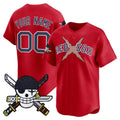 Custom Boston Red Sox x One Piece Red Fedasgoge Zoro Patch Vapor Premier Limited Jersey - Stitched