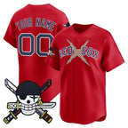 Custom Boston Red Sox x One Piece Red Fedasgoge Zoro Patch Vapor Premier Limited Jersey - Stitched