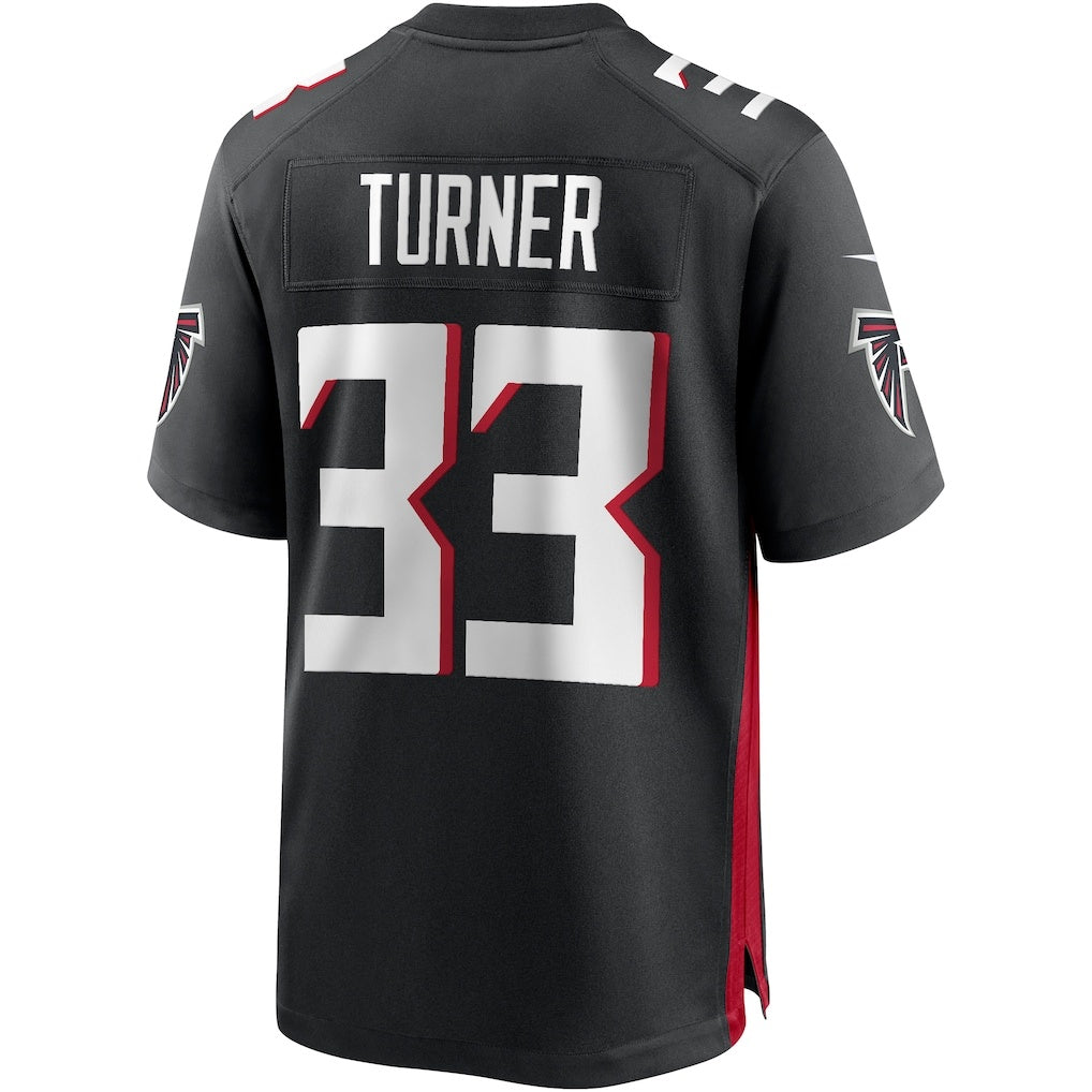 A.Falcons #33 Michael Turner Black Fedasgoge Game Retired Player Jersey