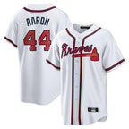 Atlanta Braves #44 Hank Aaron Player White Fedasgoge Home Game Stitched Jerseys