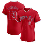 Los Angeles Angels #13 Drew Pomeranz Player Red Fedasgoge Home Limited Elite Stitched Jerseys