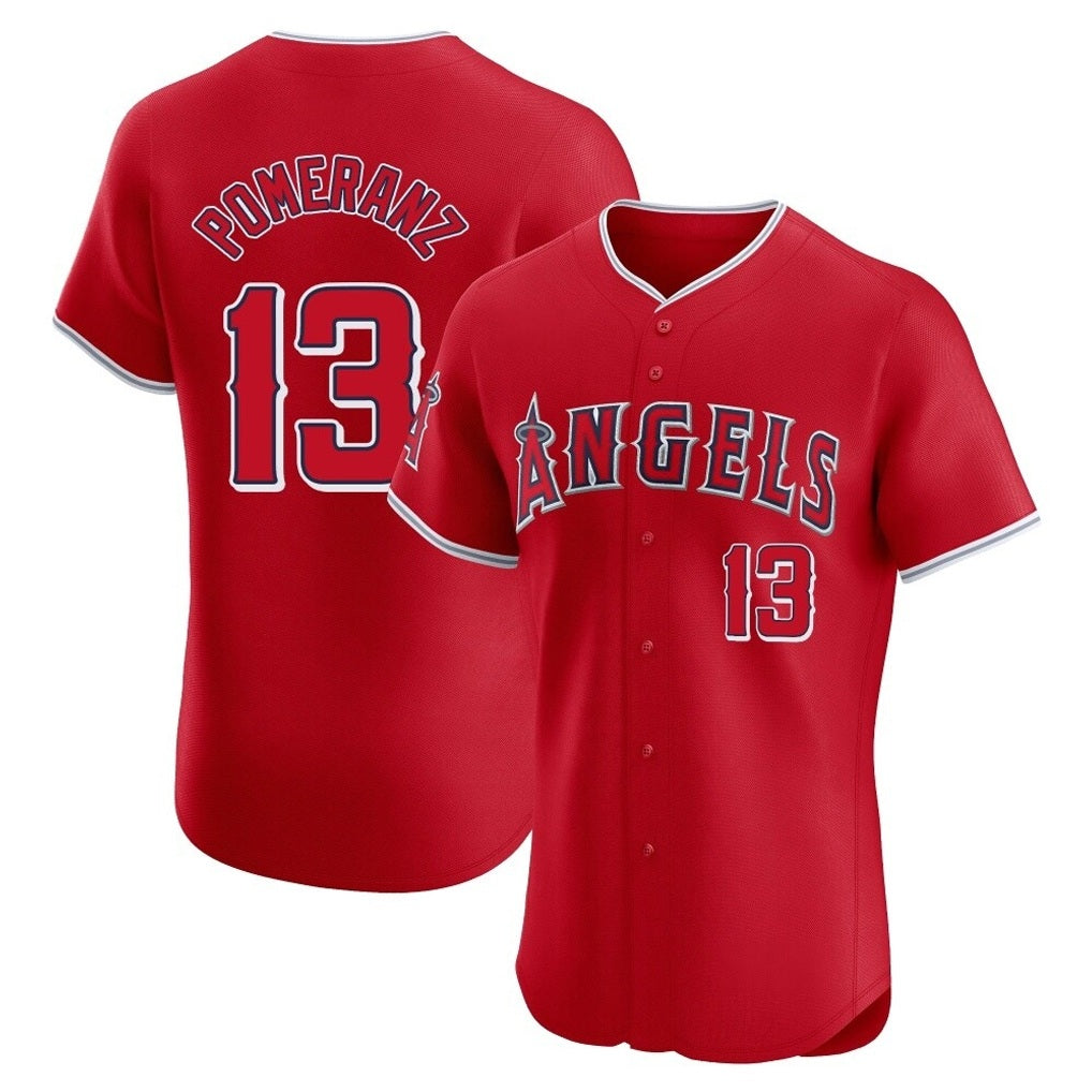 Los Angeles Angels #13 Drew Pomeranz Player Red Fedasgoge Home Limited Elite Stitched Jerseys