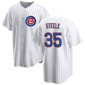 Chicago Cubs #35 Justin Steele Home White Fedasgoge Cool Base Jersey