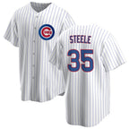 Chicago Cubs #35 Justin Steele Home White Fedasgoge Cool Base Jersey