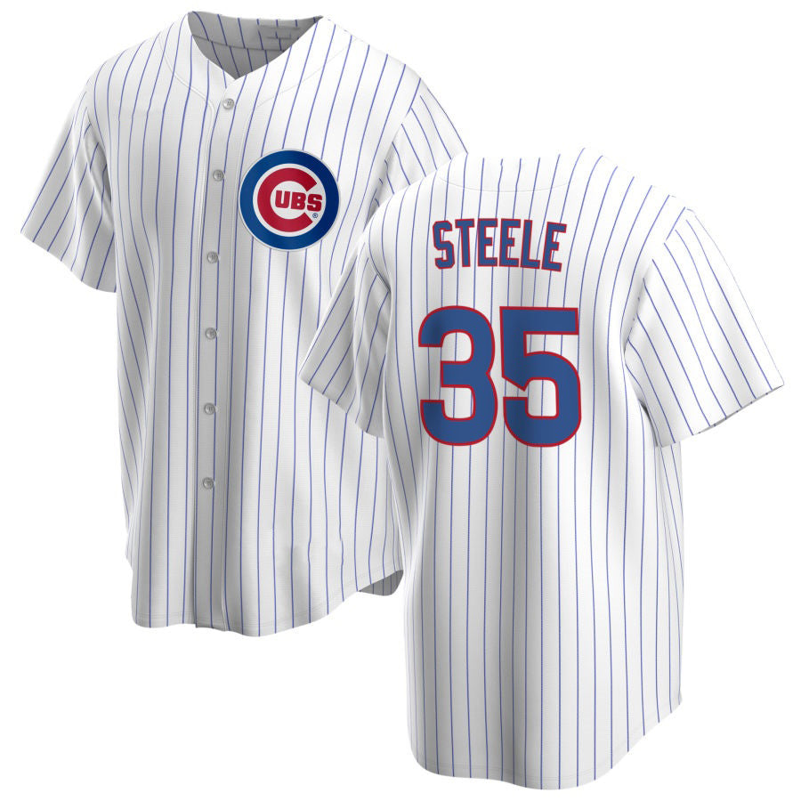 Chicago Cubs #35 Justin Steele Home White Fedasgoge Cool Base Jersey