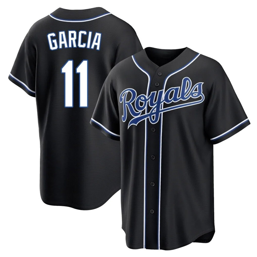 Kansas City Royals #11 Maikel Garcia Player Black Fedasgoge Carbon Fashion Home Game Stitched Jerseys