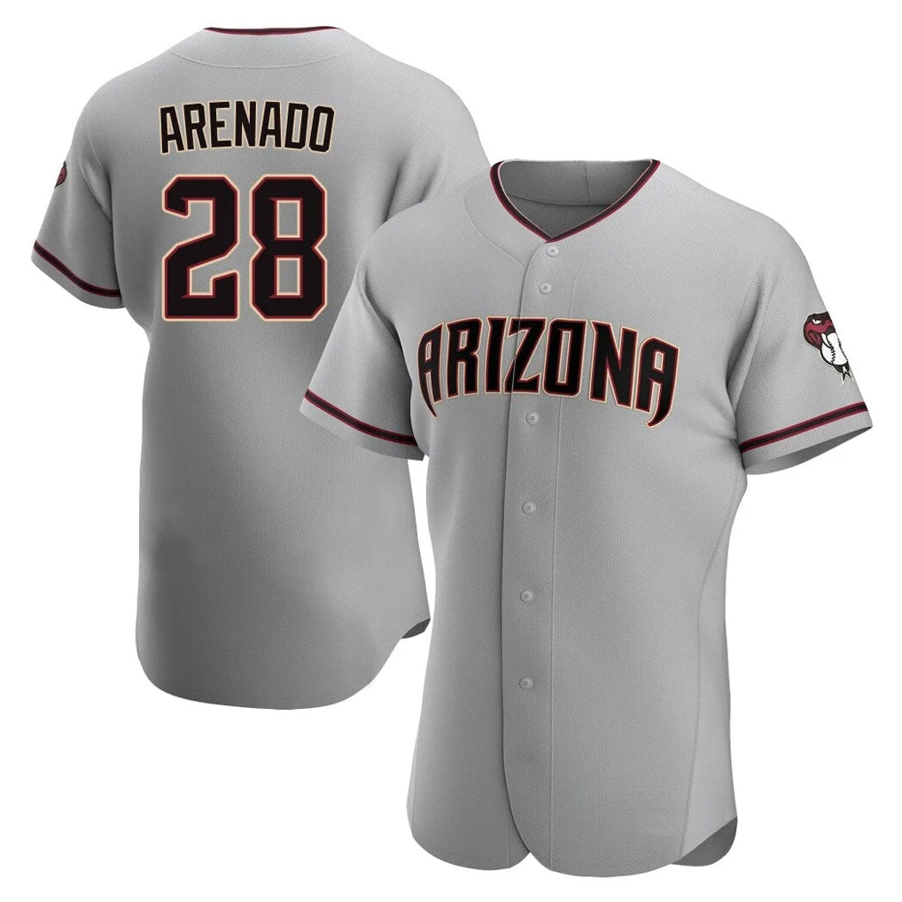 Arizona Diamondbacks #28 Nolan Arenado Player Gray Fedasgoge Road Limited Elite Home Game Stitched Jerseys
