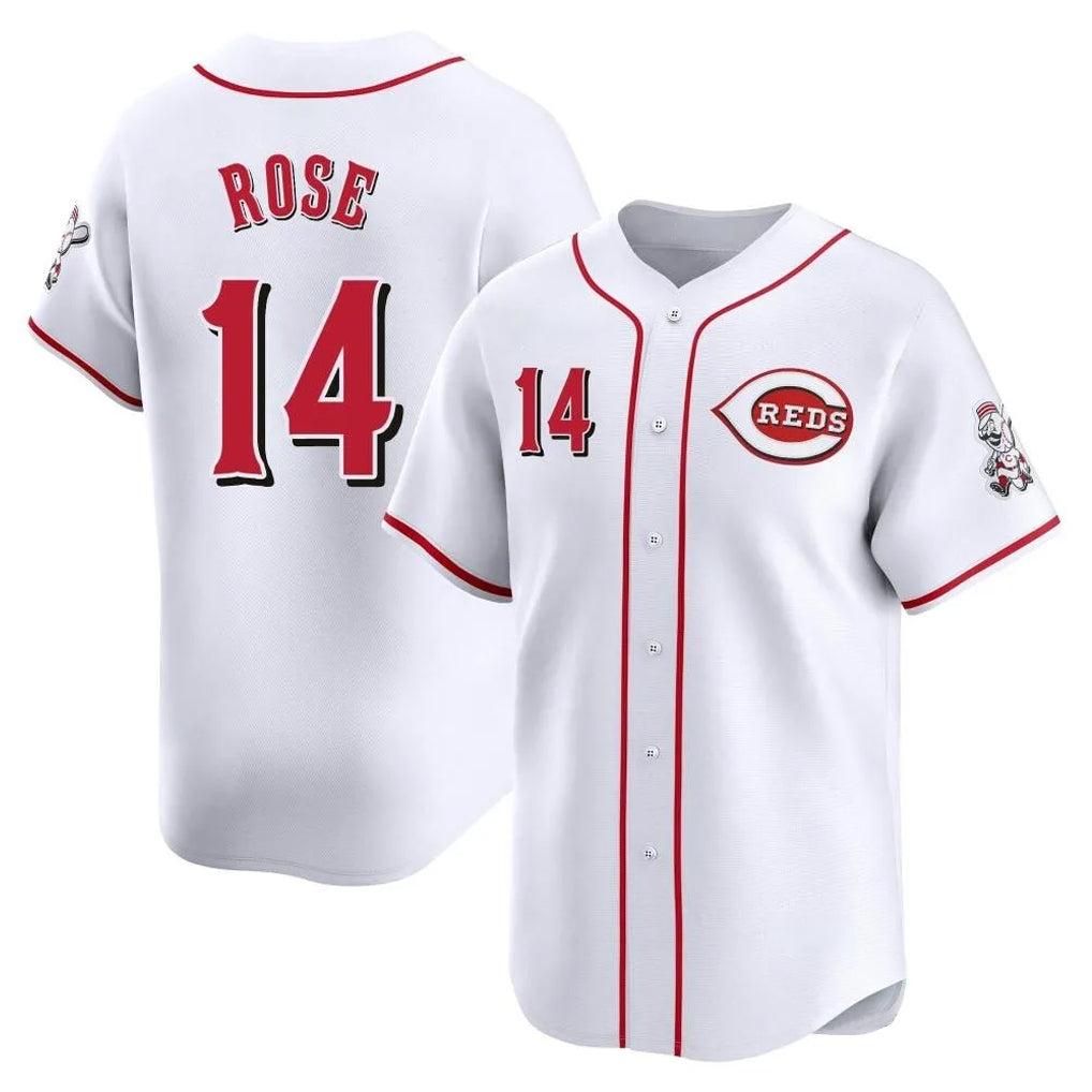 Cincinnati Reds #14 Pete Rose Player White Fedasgoge Home Limited Stitched Jerseys
