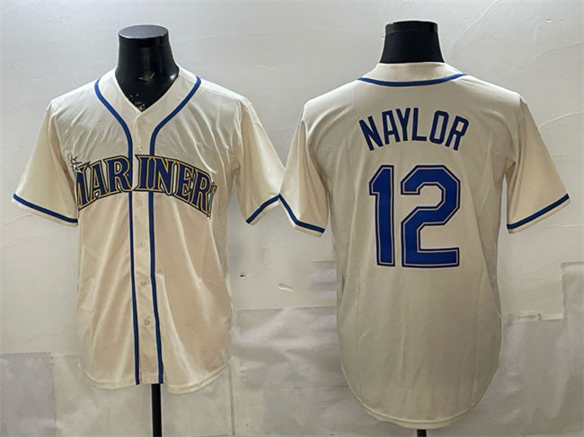 Seattle Mariners #12 Josh Naylor Cream Fedasgoge Alternate Stitched Jersey