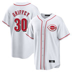 Cincinnati Reds #30 Ken Griffey Player White Fedasgoge Game Home Stitched Jerseys