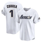 Houston Astros #1 Carlos Correa Player White Fedasgoge Throwback Cooperstown Collection Limited Stitched Jerseys