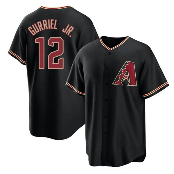 Arizona Diamondbacks #12 Lourdes Gurriel Jr. Black Fedasgoge Cool Base Stitched Jersey