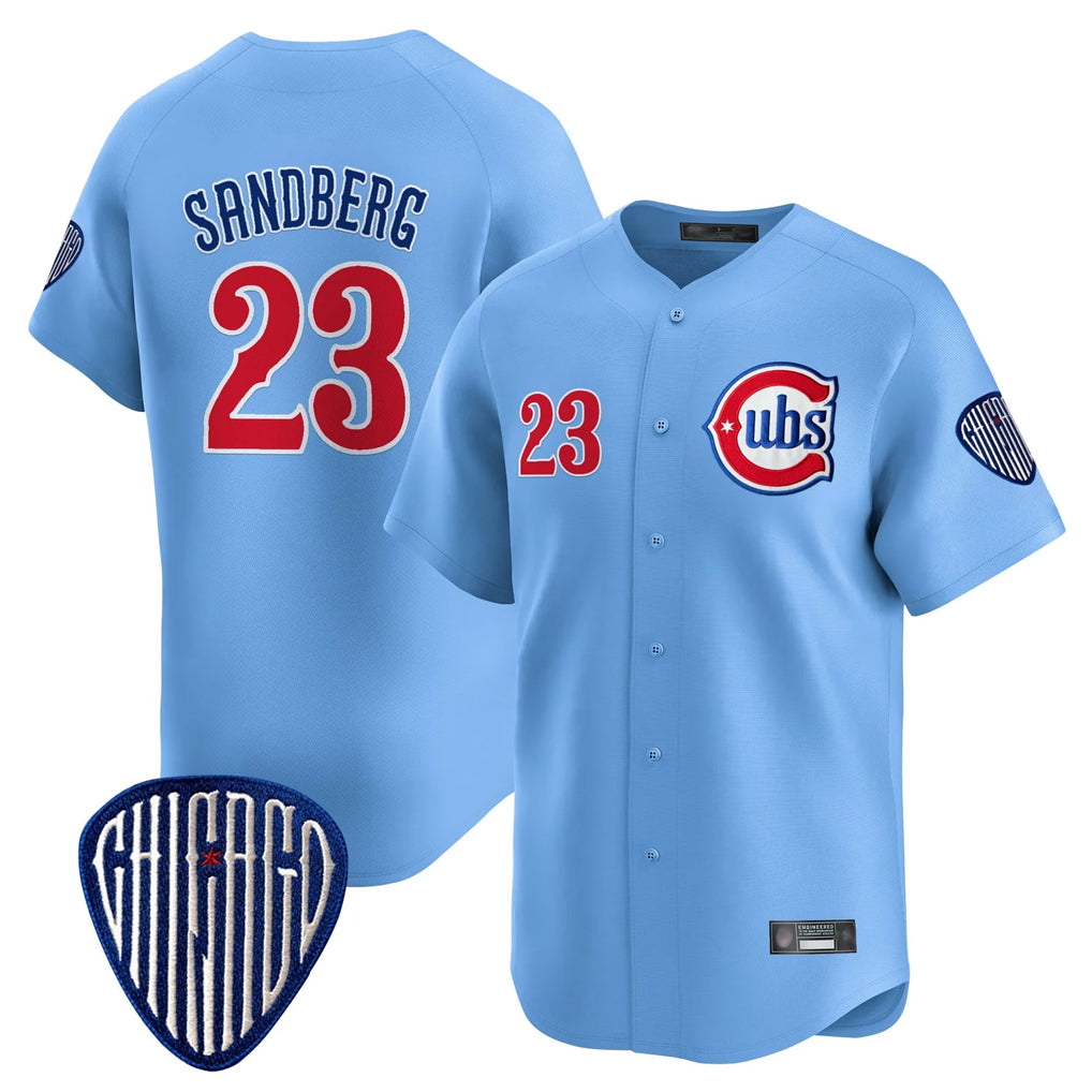 Chicago Cubs #23 Ryne Sandberg Player Blue Fedasgoge Vapor Premier Limited Home Stitched Jerseys