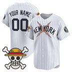 Custom New York Yankees x One Piece White Fedasgoge Vapor Premier Limited Jersey - Stitched
