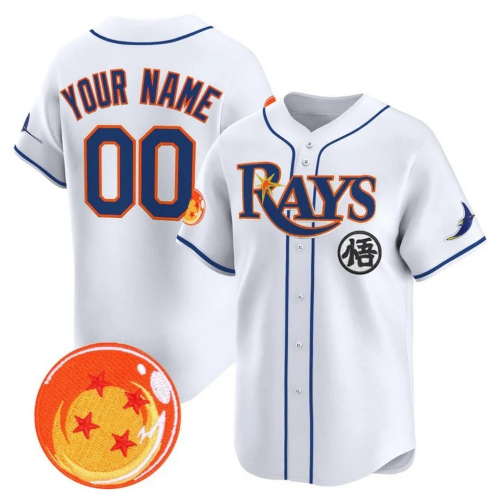 Custom Tampa Bay Rays x Dragon Ball White Fedasgoge Vapor Premier Limited Jersey - All Stitched