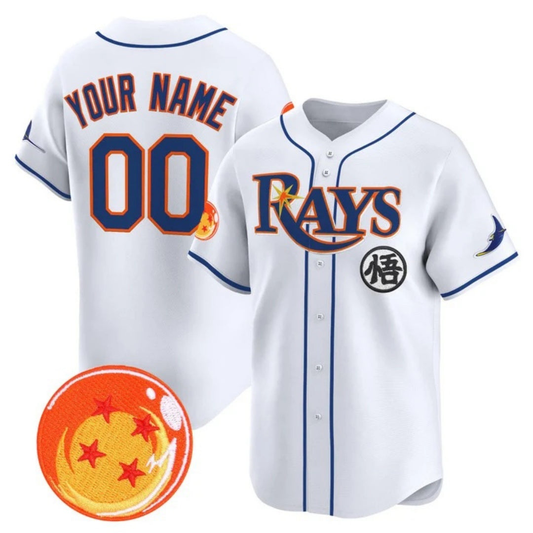 Custom Tampa Bay Rays x Dragon Ball White Fedasgoge Vapor Premier Limited Jersey - All Stitched