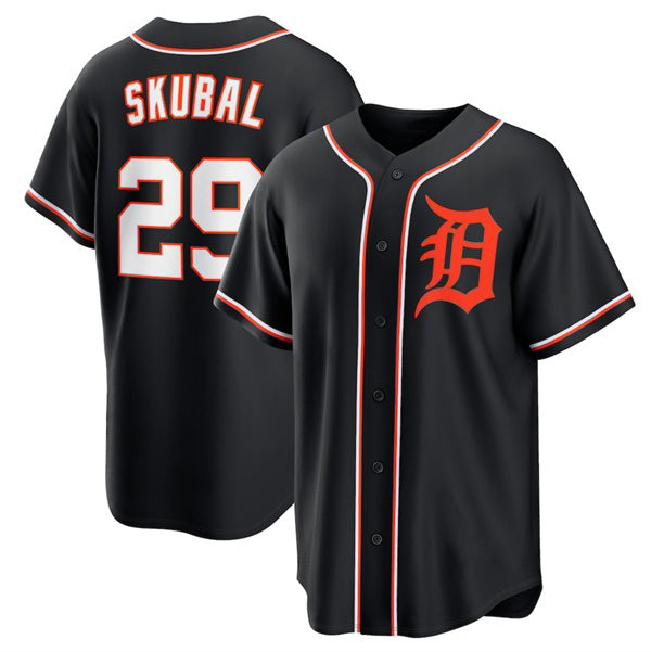 Detroit Tigers #29 Tarik Skubal Black Fedasgoge Out Stitched Jersey