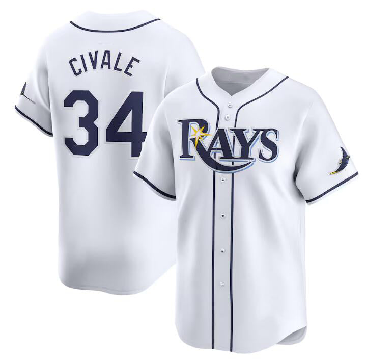 Tampa Bay Rays #34 aron Civale White Fedasgoge Home Limited Stitched Jersey