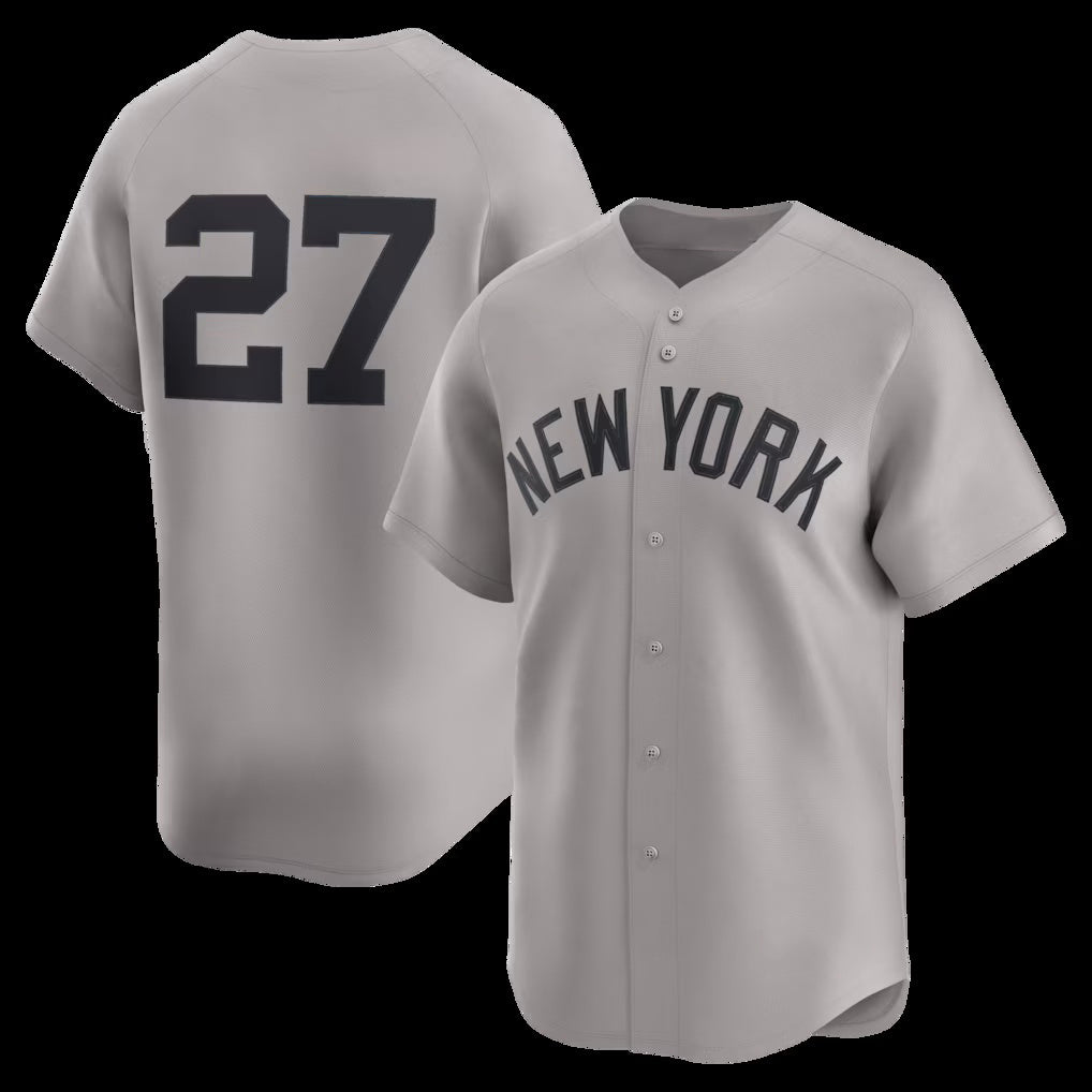 New York Yankees #27 Giancarlo Stanton Gray Fedasgoge Road Limited Player Jersey