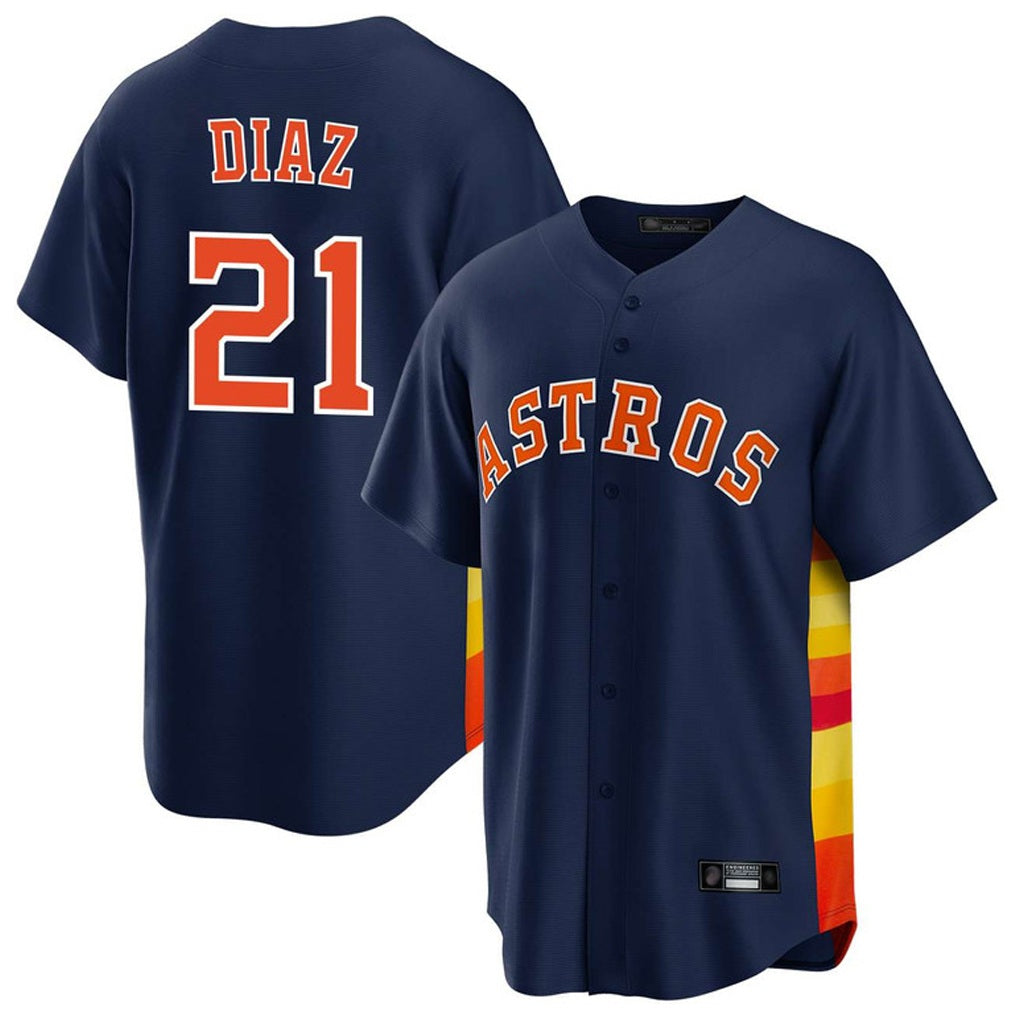 Houston Astros #21 Yainer Diaz Player Navy Fedasgoge Home Game Stitched Jerseys