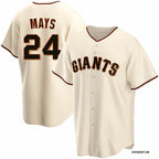 San Francisco Giants #24 Willie Mays Cream Fedasgoge Cool Base Stitched Jersey