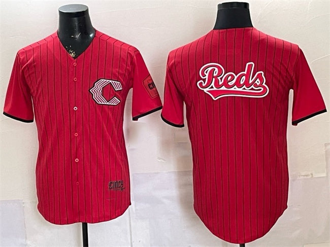 Cincinnati Reds Team Big Logo Red Fedasgoge 2026 City Connect Stadium Stitched Jersey