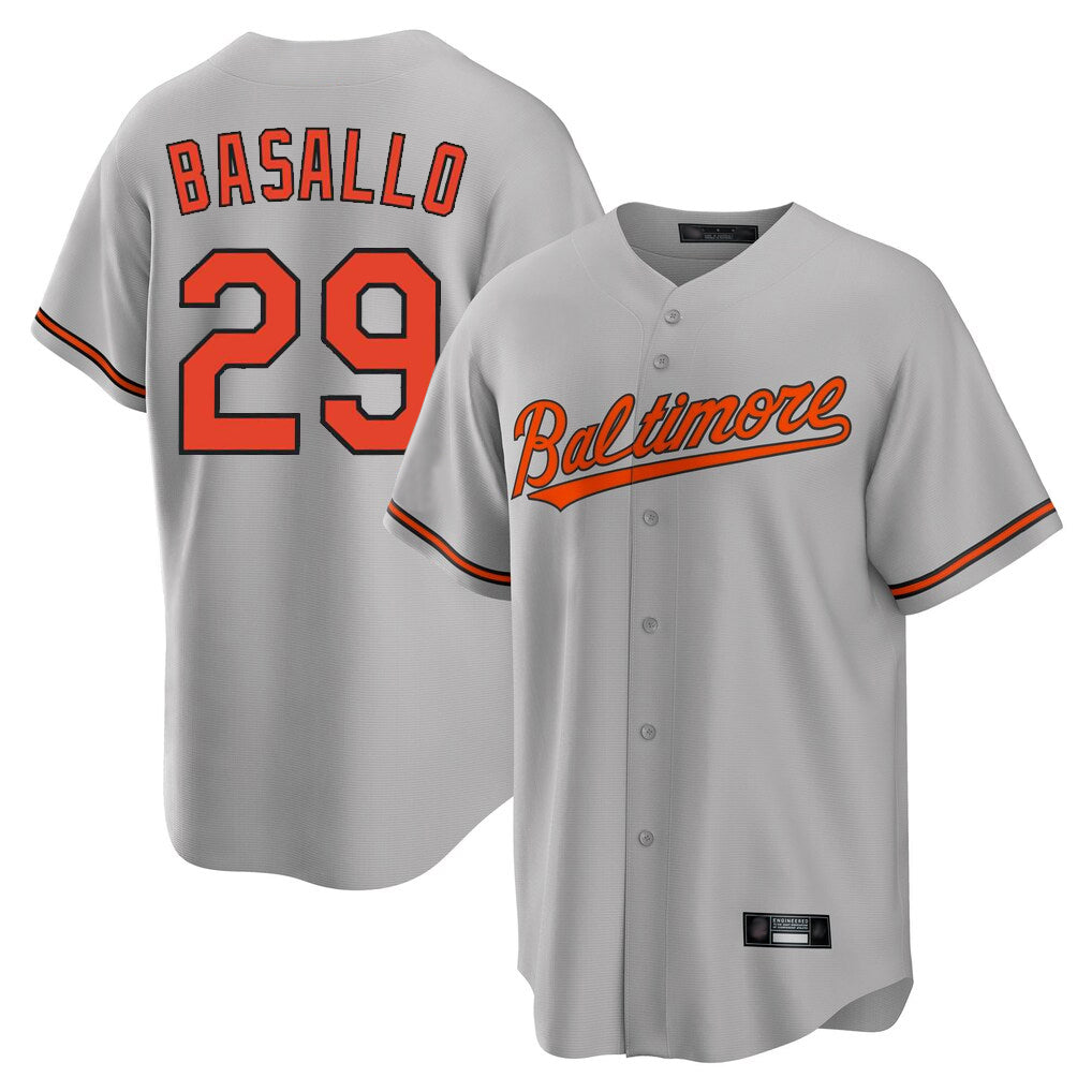 Baltimore Orioles #29 Samuel Basallo Player Gray Fedasgoge Home Game Stitched Jerseys