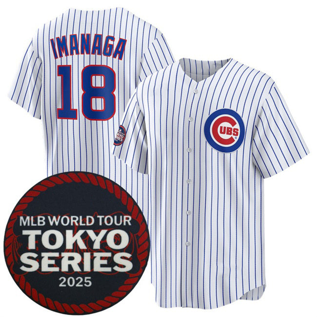 Chicago Cubs #18 Sh¨­ta Imanaga White Fedasgoge 2025 World Tour Tokyo Series Home Stitched Jersey