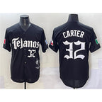 Texas Rangers #32 Evan Carter Black Fedasgoge Mexico 2025 Vapor Premier Limited Stitched Jersey