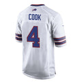 B.Bills #4 James Cook White Fedasgoge Team Game Jersey