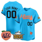 Custom Atlanta Braves Atliens & Peach Vapor Premier Limited Jersey ¨CBlue Fedasgoge