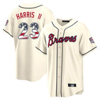 Atlanta Braves #23 Michael Harris II Player Cream Fedasgoge USA 250 Fourth Of July Limited Home Game Stitched Jerseys