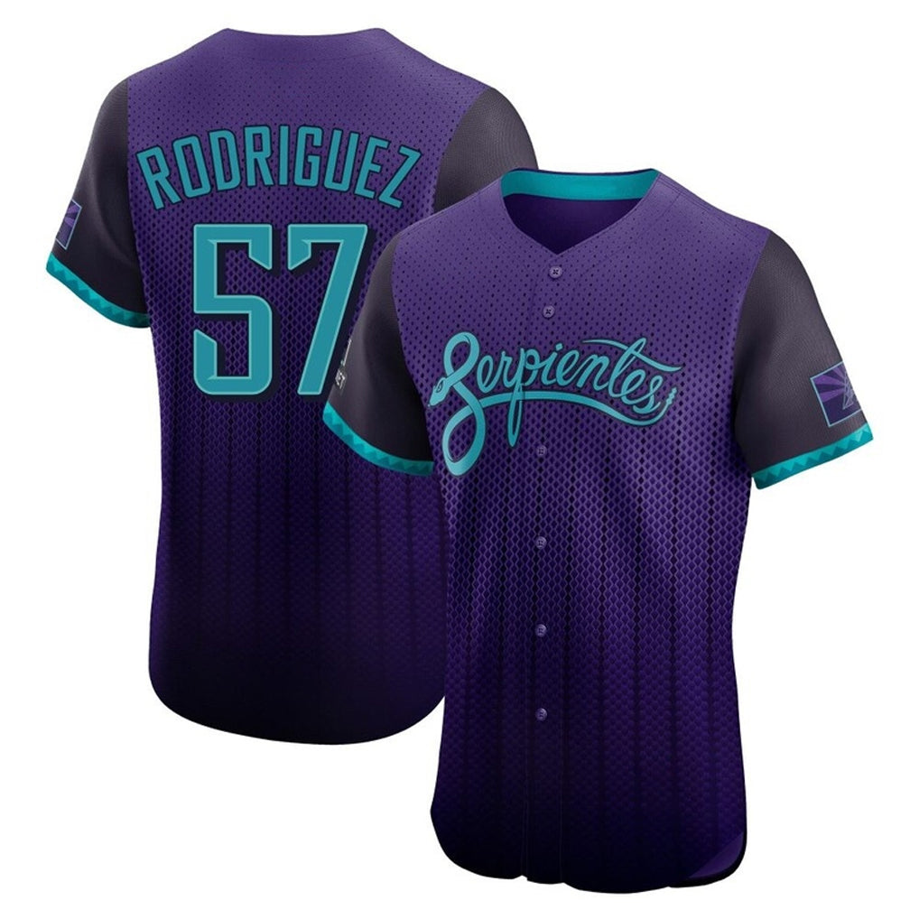 Arizona Diamondbacks #57 Eduardo Rodriguez Player Purple Fedasgoge City Connect Limited Elite Home Game Stitched Jerseys