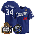 Los Angeles Dodgers #34 Toro Valenzuela Royal Fedasgoge 2024 World Series With Fernando Memorial Patch Limited Stitched Jersey