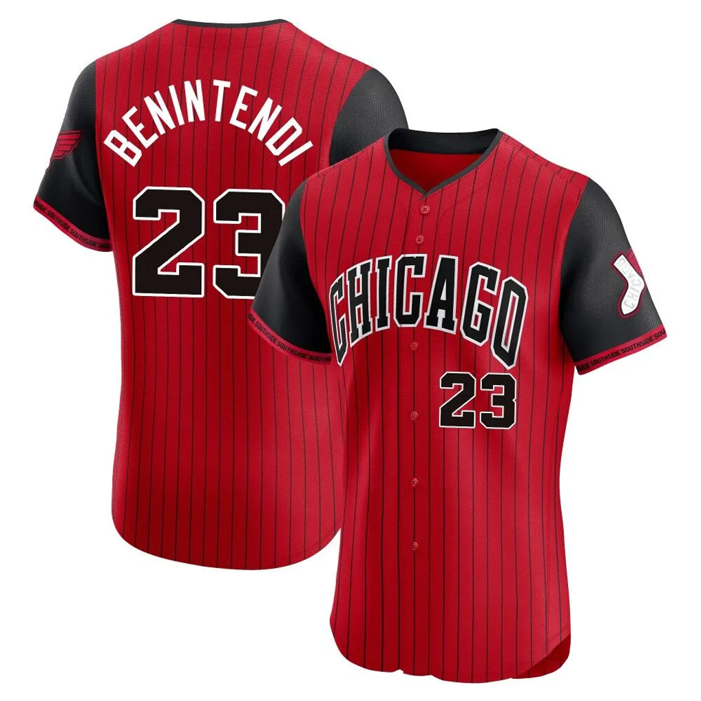 Chicago White Sox #23 Andrew Benintendi Player Red Fedasgoge City Connect Limited Elite Home Stitched Jerseys