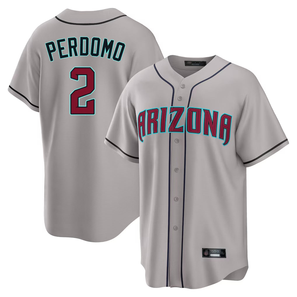 Arizona Diamondbacks #2 Geraldo Perdomo Player Gray Fedasgoge Road Home Game Stitched Jerseys