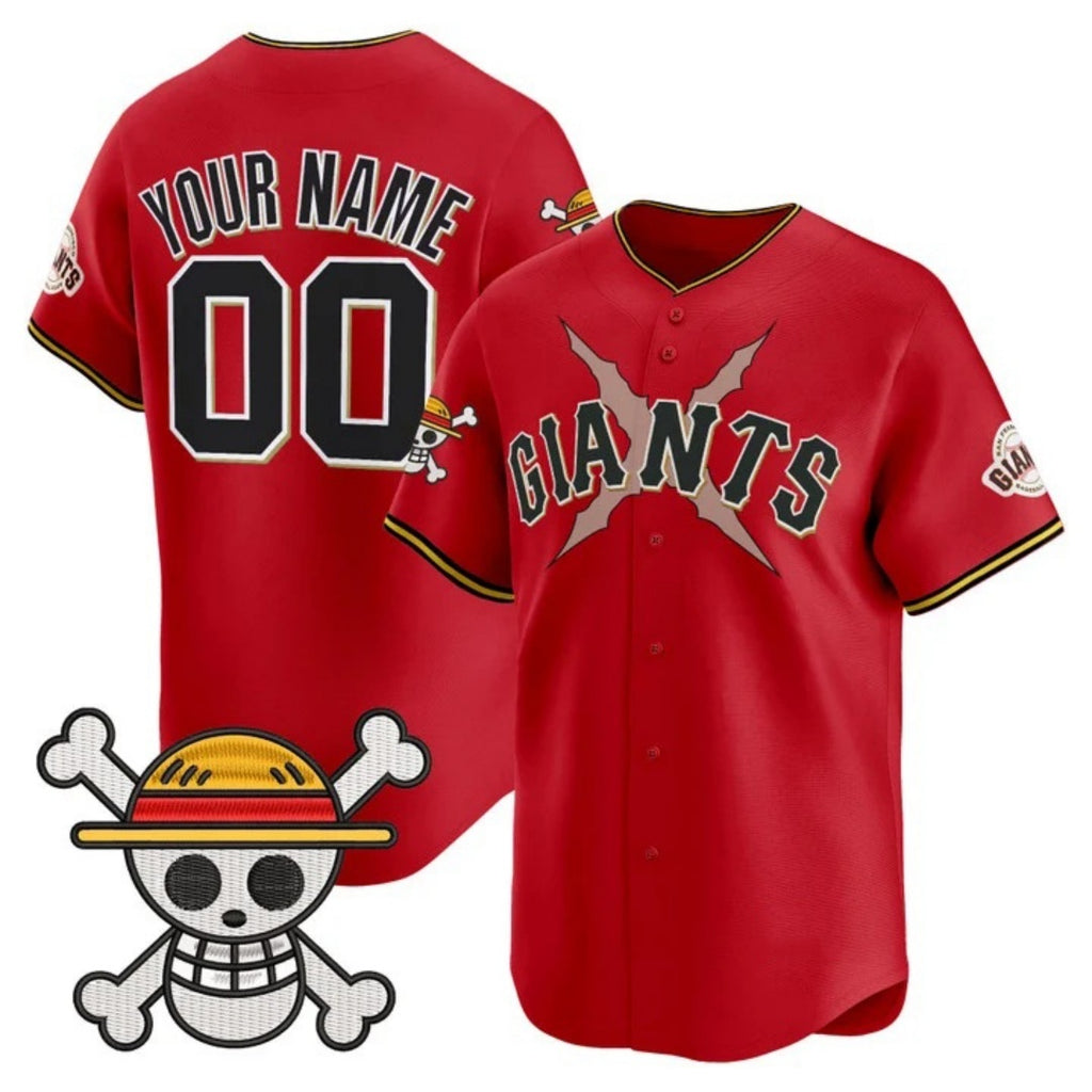 Custom San Francisco Giants x One Piece Red Fedasgoge Vapor Premier Limited Jersey - Stitched