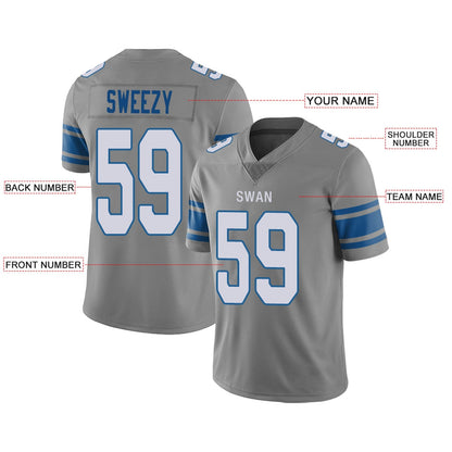 Custom Football Jersey Team Player or Personalized Design Your Own Name for Men's Women's Youth Jerseys Blue