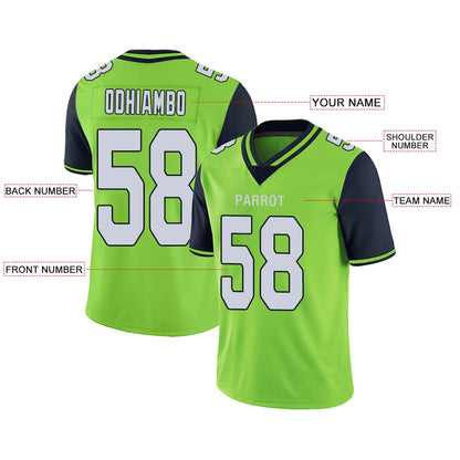 Custom Football Jerseys Team Player or Personalized Design Your Own Name for Men's Women's Youth Jerseys Navy