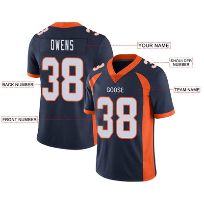 Custom Football Jerseys Team Player or Personalized Design Your Own Name for Men's Women's Youth Jerseys Orange